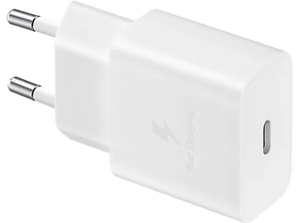 Cargador móvil - Samsung EP-T1510NWEGEU, 15W, De pared, Sin Cable, USB-C, Blanco