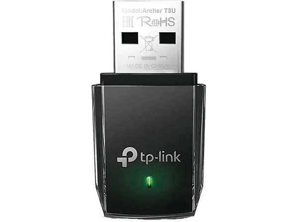 Adaptador Wi-Fi USB - TP-Link Archer T3U, Velocidad transferencia 1300 Mbps, 3.0, Doble Banda, 5 GHz, Negro