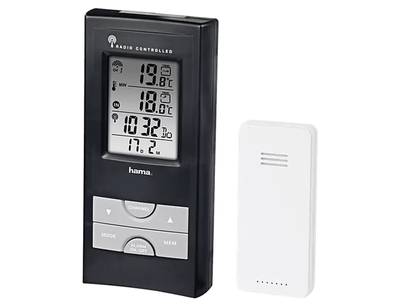 Estación meteorológica - Hama EWS-165, Alarma de heladas, Reloj DCF con radiocontrol, Negro