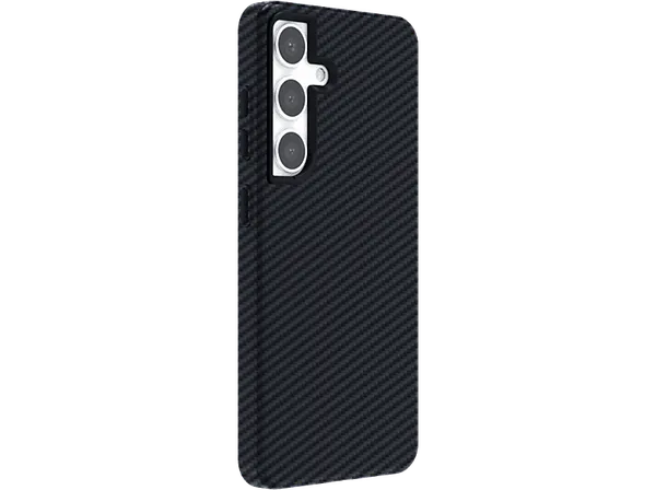 Funda móvil - ISY ISC 3738, Samsung, Galaxy S24, Fibra de carbono, Negro