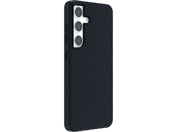 Funda móvil - ISY ISC 3740, Samsung, Galaxy S24+, Fibra de carbono, Negro