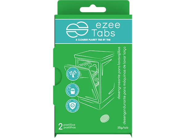 Limpiador - Ezeetabs Desengrasante para lavavajillas, 2 pastillas, 35 gr, Verde
