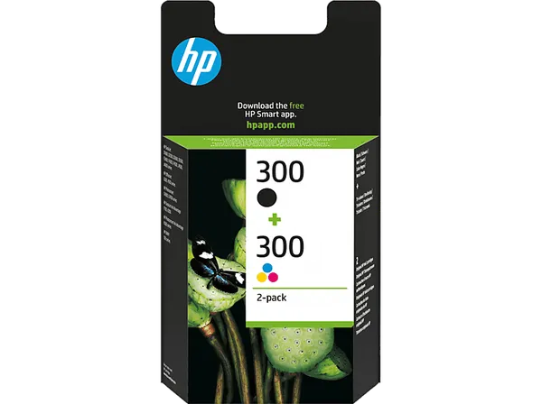 Cartucho de tinta - HP 300 Pack 2 Combo, Negro y Tricolor, CN637EE