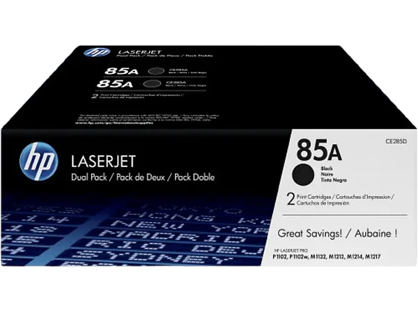 Tóner - HP 85A LaserJet, Combo 2 pack, CE285AD, Negro