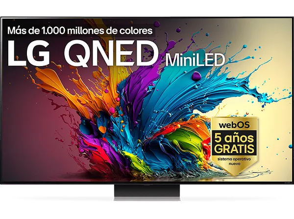 TV QNED MiniLED 86" - LG 86QNED91T6A, UHD 4K, Procesador Inteligente 4K α8, Smart TV, DVB-T2 (H.265), Negro Dark Meteor Titan