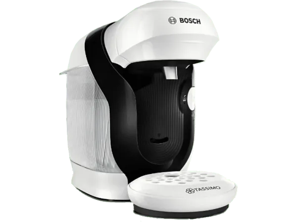 Cafetera de cápsulas - Bosch Tassimo Style TAS114E, 3.3 bar, 0.7 l, 1.400 W, Intellibrew, Tamaño Compacto, Sostenible, Blanco