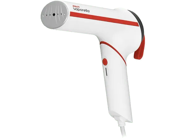 Plancha de vapor vertical - Polti Vaporella Vertical Styler GSM50R, 800 W, Calentamiento 30 seg, Blanco/Rojo