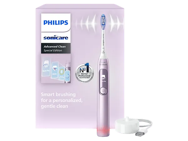Cepillo eléctrico - Philips Sonicare HX3792/12 Serie 4100 Special Edition, Autonomía 14 días, Tecnología sónica, Sensor de presión, Rosa