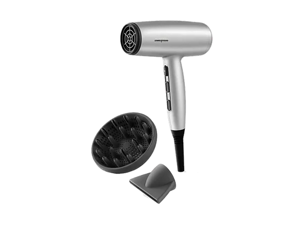 Secador - BaByliss Cosmos, 2100 W, 3 Niveles Temperatura, 2 Velocidades, Difusor incluido, Aire Frío, Plata