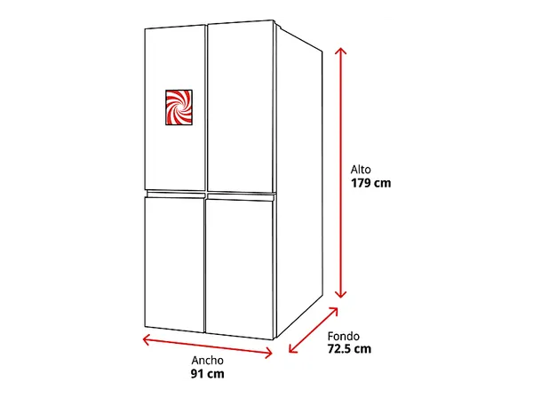 REACONDICIONADO Seminuevo Bueno Frigorífico americano - Hisense RQ640P5SSD, Total No Frost, 179 cm, 640 l, Wi Fi, Tecnología UV, Inox