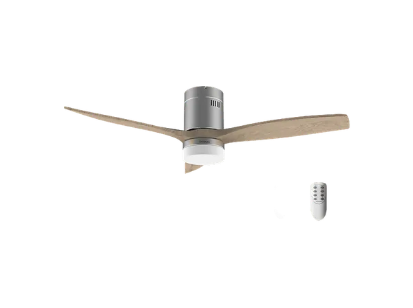 Ventilador de techo - Cecotec EnergySilence Aero 5600 Classic Acero, Motor DC 40 W, Luz LED 18 6 Velocidades, Mando, 3 aspas, Plateado