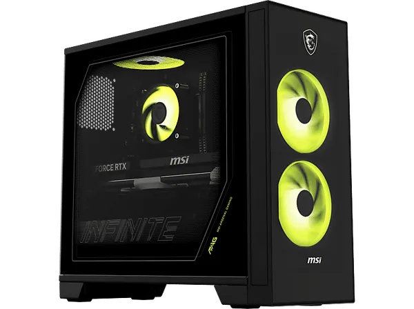 PC gaming - MSI MAG Infinite S AI 2NVM5, Intel® Core™ Ultra 5 225F, 32 GB RAM, 1TB SSD, GeForce RTX™ 5060 Ti, Sin sistema operativo, Negro