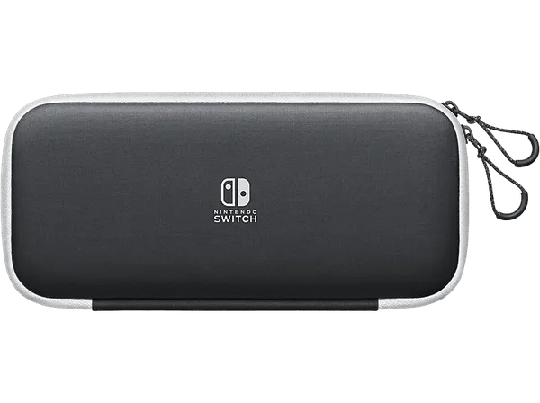 Funda + Protector pantalla - Nintendo 10008001, Para Switch OLED, 2x protectores de pantalla, Negro