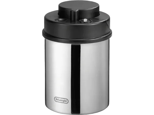Bote hermético - De'Longhi DLSC063, 1.3 l, Contenedor de granos café al vacío, Plata/Negro