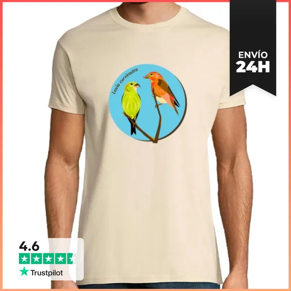 Camiseta Hombre Clásica Piquituerto - Loxia Curvirostra