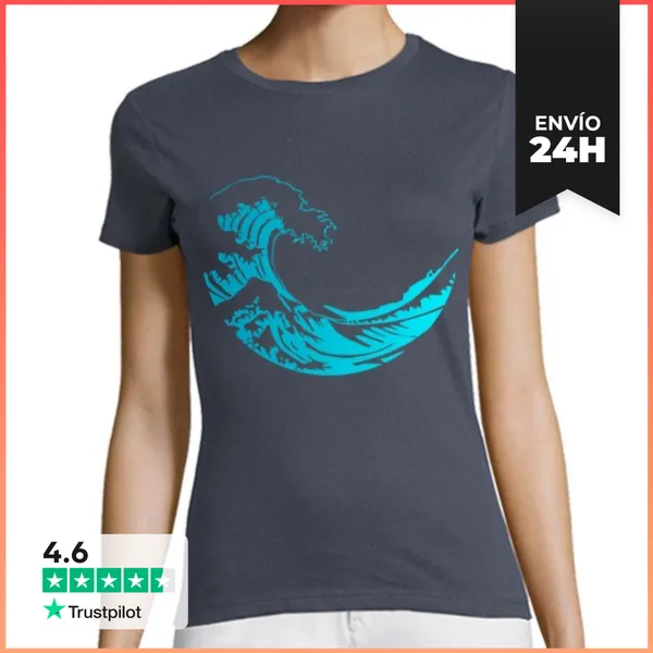 Camiseta Mujer Clásica GRAN OLA DE KANAGAWA LaTostadora