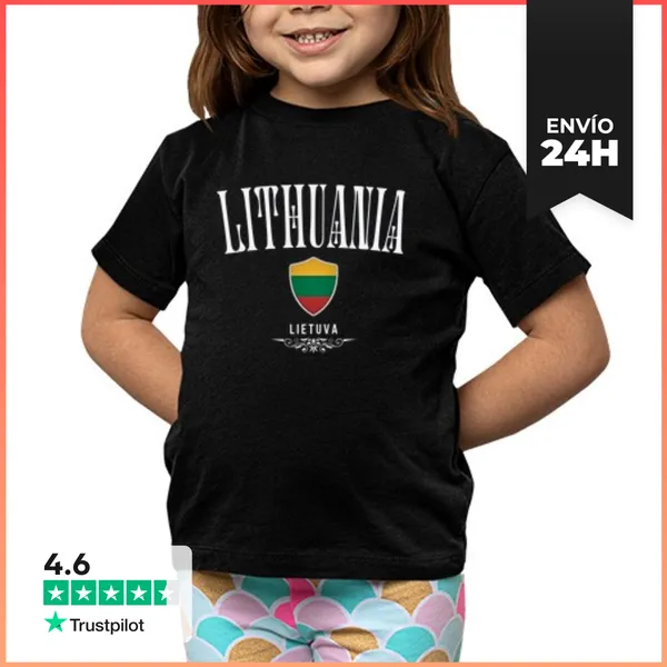 Camiseta Clásica Para Niños Lituania Bandera, Amo Lituania