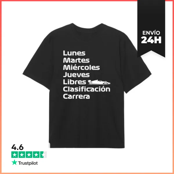 Camiseta Oversize F1 SEMANA LIBRES CLASIFICACIÓN CARRERA