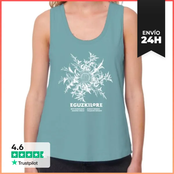 Camiseta Mujer Sin Mangas, Loose Fit Eguzkilore 3 Neg LaTostadora