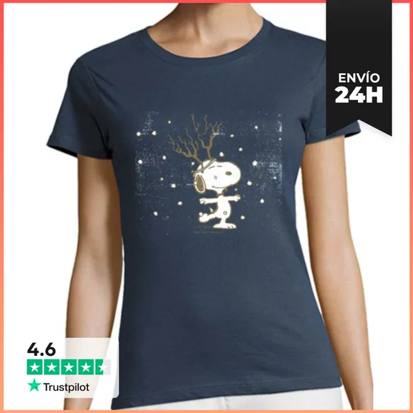 Camiseta Mujer Clásica Snowy Snoopy LaTostadora
