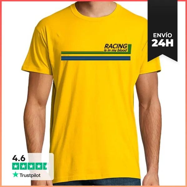 Camiseta Hombre Clásica Hombre, Manga Corta, Amarillo Mostaza,