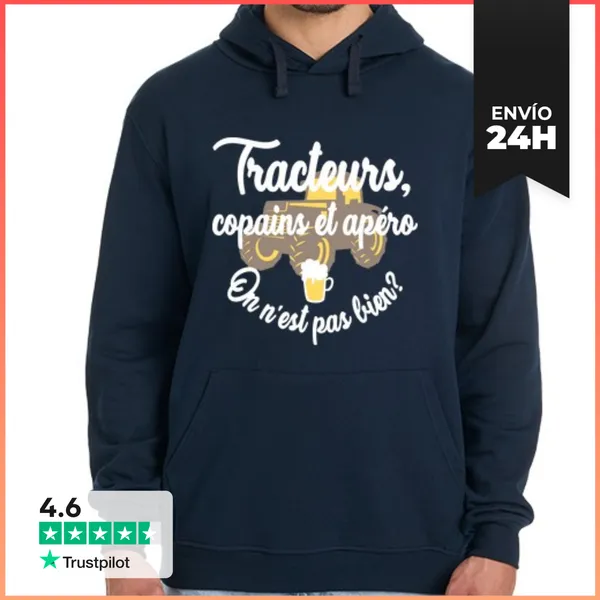 Sudadera Unisex Con Capucha Tractores Amigos Y Aperitivo