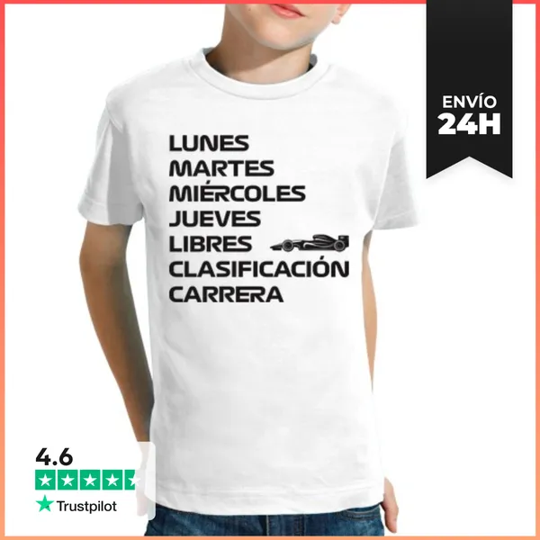 Camiseta Clásica Para Niños F1 SEMANA LIBRES CLASIFICACIÓN