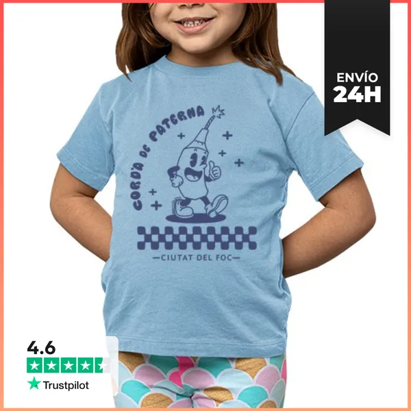 Camiseta Clásica Para Niños Cordà De Paterna Azul Espalda