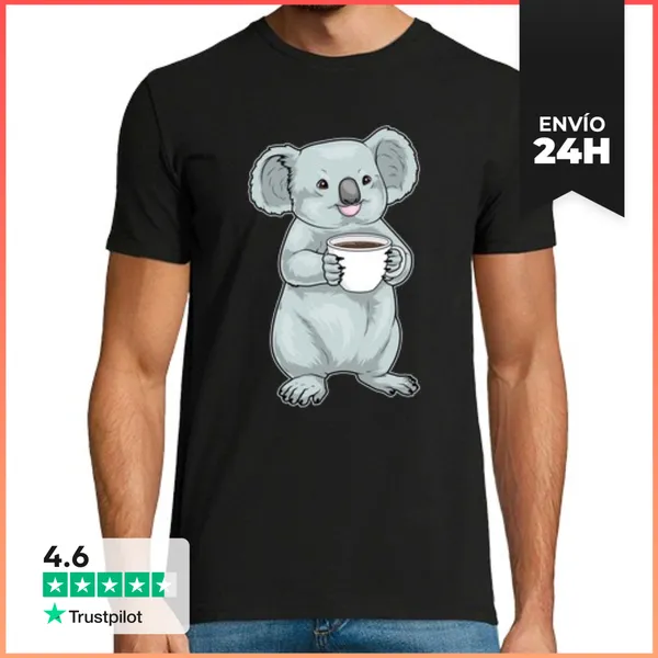 Camiseta Hombre Clásica Taza De Café De Koala LaTostadora