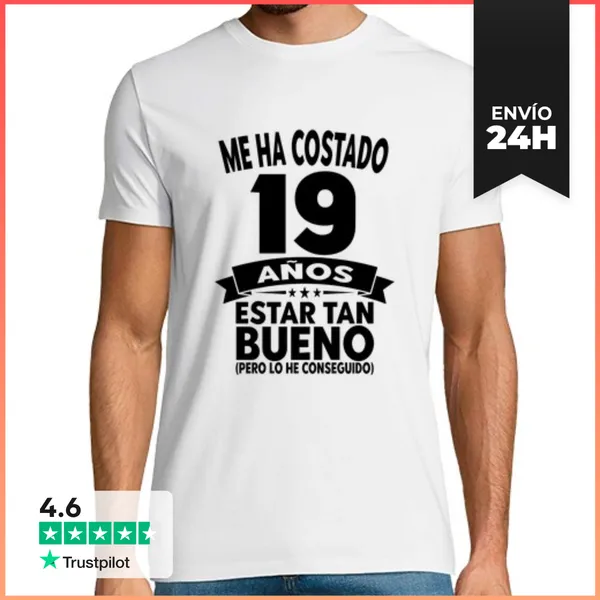 Camiseta Hombre Clásica 19 Cumpleanos Regalo Anos Divertido