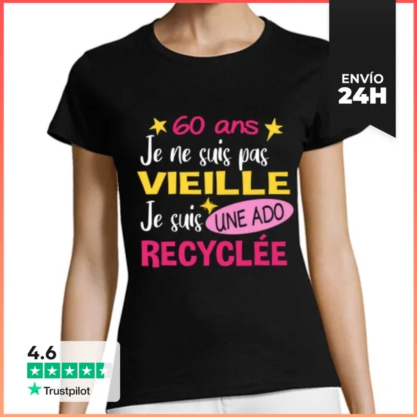 Camiseta Mujer Clásica Cumpleaños De Abuela De 60 Años. Día De La