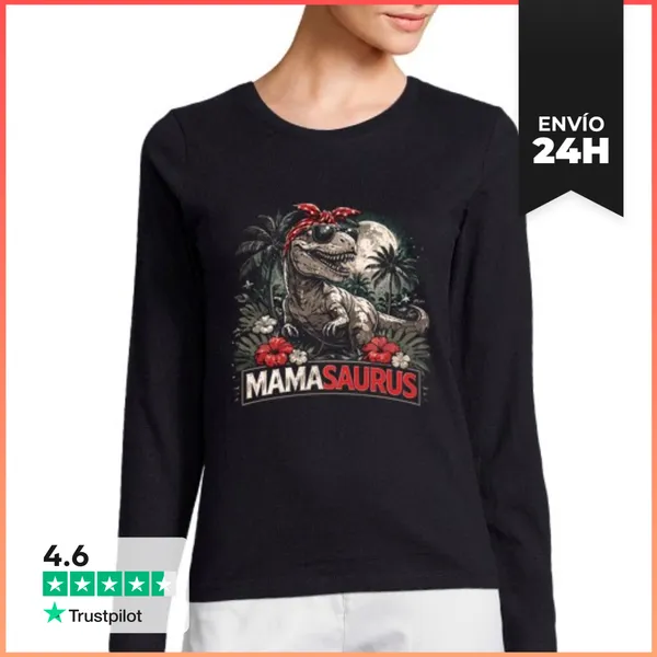 Camiseta Mujer Manga Larga Mamásaurus LaTostadora