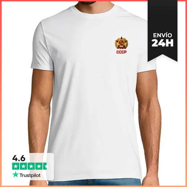 Camiseta Hombre Clásica Cccp Unión Soviética Rusia Moscú Bordado