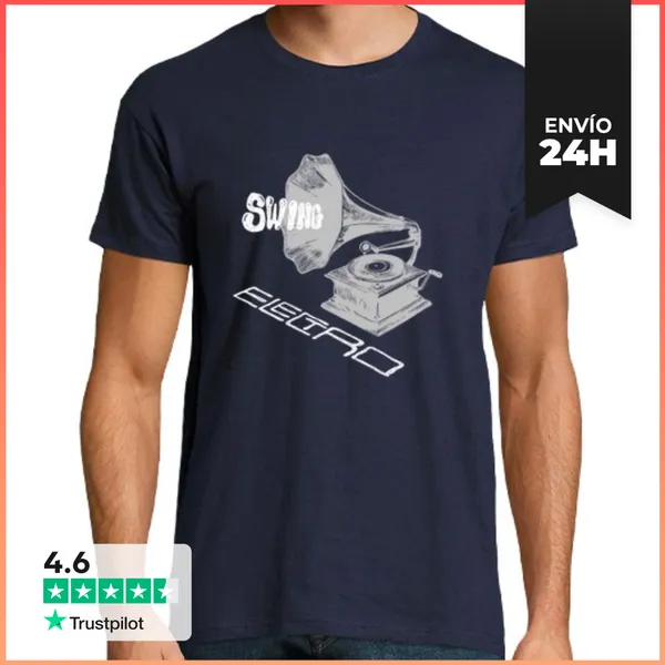 Camiseta Hombre Clásica ELECTRO SWING BLANCO LaTostadora