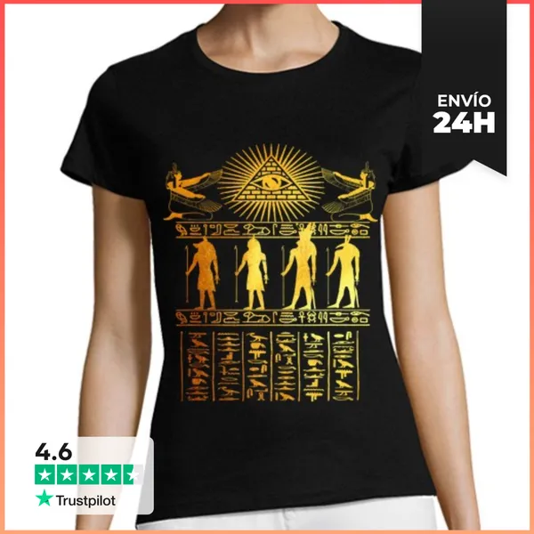 Camiseta Mujer Clásica Egipto Faraón Templo Cultura Dioses
