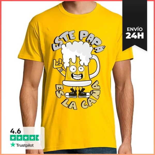 Camiseta Hombre Clásica CoolTee Este Papá En La Caña. La