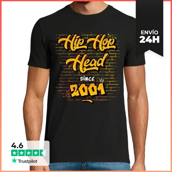 Camiseta Hombre Clásica Líder De Hip Hop Desde 2001 24 Años De