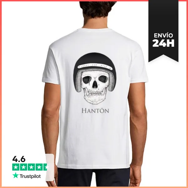 Camiseta Hombre Clásica Hombre, Manga Corta, Blanco, Calidad
