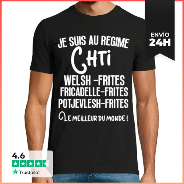 Camiseta Hombre Clásica Estoy A Dieta Chti Regalo Humor Hombre