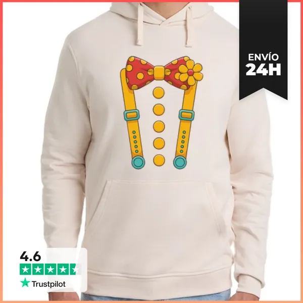 Sudadera Unisex Con Capucha Diseño De Disfraz De Payaso Divertido