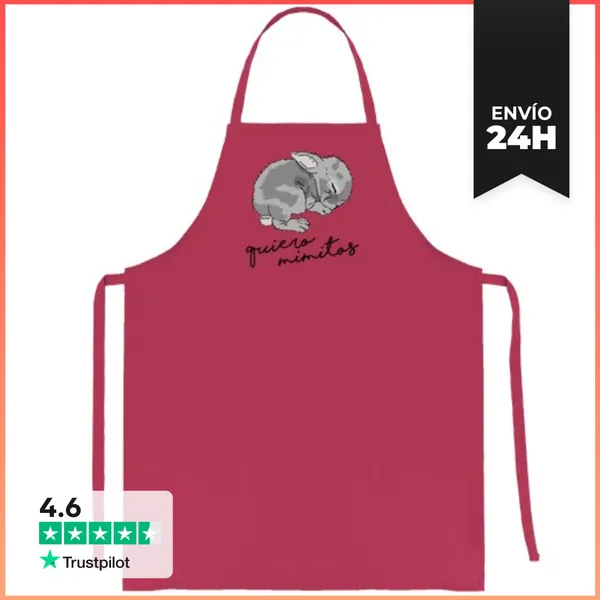 Delantal Conejito. Quiero Mimitos. Gris LaTostadora