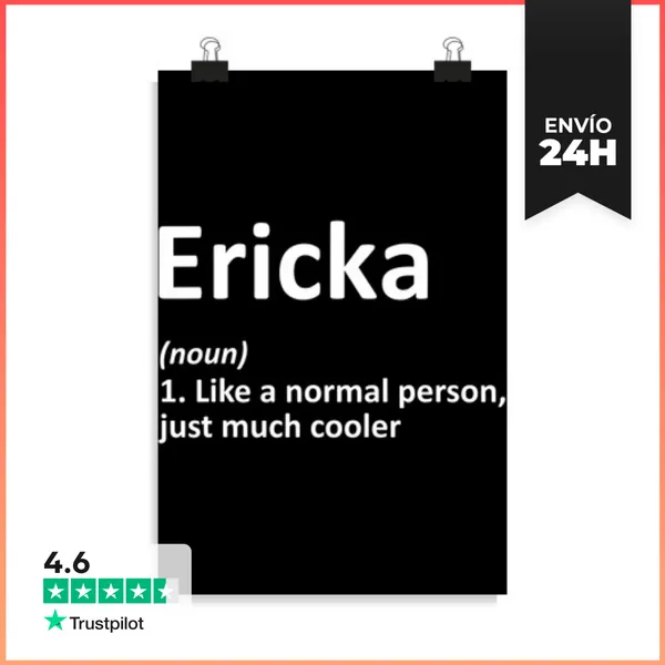 Póster Vertical Definición De Ericka Nombre Personalizado