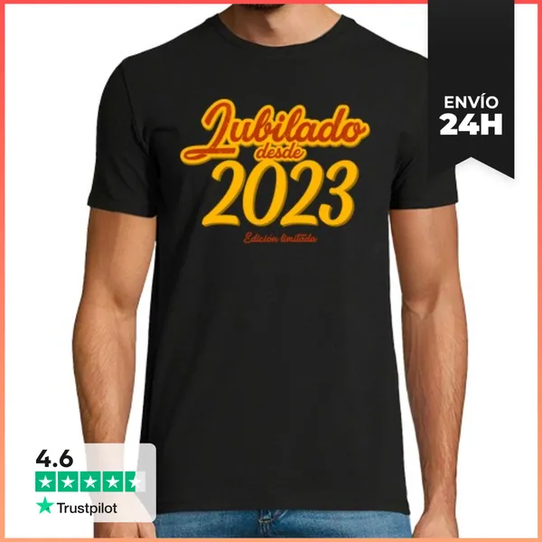 Camiseta Hombre Clásica Jubilado Desde 2023 LaTostadora