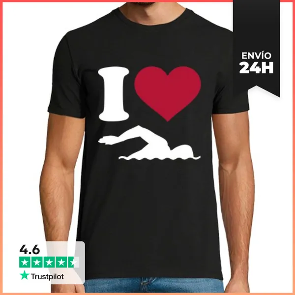 Camiseta Hombre Clásica Amo Nadar LaTostadora