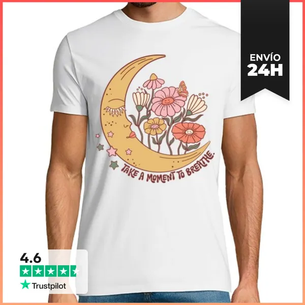 Camiseta Hombre Clásica TAKE A MOMENT TO BREATHE LUNA FLORES