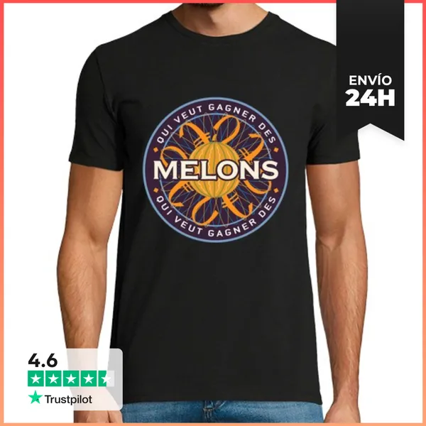 Camiseta Hombre Clásica Quién Quiere Ganar Melones - Logo