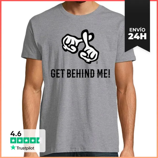 Camiseta Hombre Clásica Ponte Detrás De Mí - Cruz - Biblia - Po