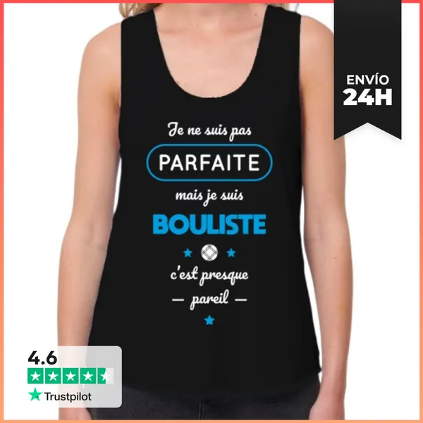 Camiseta Mujer Sin Mangas, Loose Fit No Perfecto Pero Jugador De