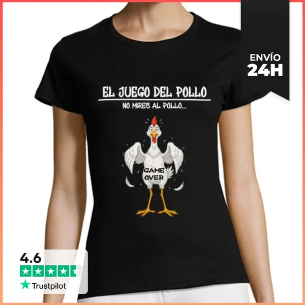 Camiseta Mujer Clásica El Juego Del Pollo Humor Nocturno