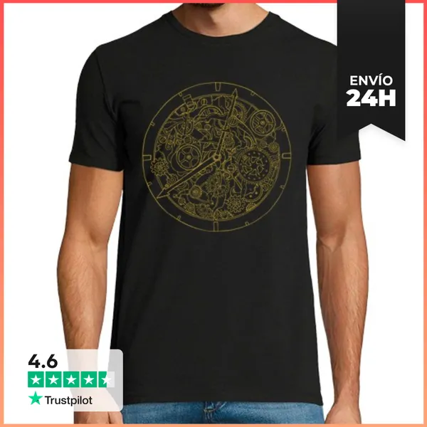 Camiseta Hombre Clásica Mecanismo Reloj LaTostadora